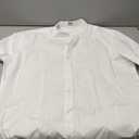 COOFANDY Muscle Fit Dress Shirts for Men Banded Collar Casual Button Down Shirts (Large, White)