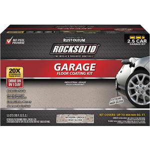 Rust-Oleum 381087 RockSolid Polycuramine Garage Floor Coating, 2.5 Car Kit, High Gloss Modern Greige
