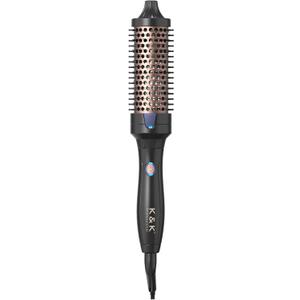 K&K Heated Curling Brush - 1.5 Inch Ceramic Tourmaline Ionic Volumizing Hot Brush for Root Volume & Loose Curls (Black)