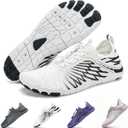 Hike Barefoot Shoes for Women Men Breathable & Non-Slip Athletic Footwear Wide Toe Water Shoes,Designed for Walking,Running&Swimming (White_black, 39)