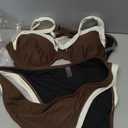 SUUKSESS Women Color Block Underwire Bikini Sets Cheeky High Cut 2 Piece Swimsuit Sweetheart V Neck Push Up Bathing Suit(Beige Brown,XL)