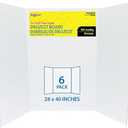 Royal Brites 1-Ply Corrugated Tri-fold Project Board 28" x 40", Exhibition, Presentation, & Science Fair Display Boards, Lightweight Tri-Fold Board with Smooth Surface, White/Kraft, Pack of 6