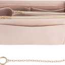 Purse Organizer Insert, Handbag Organizer with Zipper, Tote Shaper with Cup Holder & Keychain, Compatible with LV, Neverfull, MK, COACH, Longchamp, Kate Spade Khaki-Sl. Med