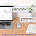 Bluetooth Wireless Mouse for MacBook Air Mac Pro iPad Laptop Computer Pad Optical Rechargeable Slim Silent Dual Mode (2.4G USB-C/USB-A&Bluetooth 5.2/3.0) Mouse Jiggler for Computer Awakening - Silver