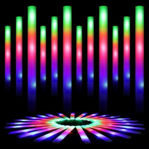 LUDILO Foam Glow Sticks Bulk Party Pack 18PCS Glow in the Dark Party Supplies for Adults Led Foam Sticks for Kids Birthday Wedding Dance Floor Props Concert Halloween Party Favors