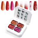 2 x U-Shinein Gradient Painting Gel, 4 Colors Ombre Gel Nail Polish for Ombre Nails Aura Nails French Manicure Blush Nail Art Long-lasting No-wipe Soak Off UV DIY Nail Art Brilliant Colors