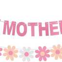 Happy Mother's Day Decorations Banner - NO DIY - Pink Glitter Mothers Day Party Supplies Photo Backdrops