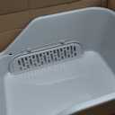 Large Cat Litter Box with High Sides,Cat Litter Pan for Indoor Big Cats,Open Top High Wall Kitty Litter Box with Low Entry for Kitten & Senior Cat,Easy to Clean,Anti-Splashing (Grey)