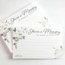 2 x CARDAMONOLY Share a Memory Card for Celebration of Life  4 x 6 Pack of 50  White Floral Design for Funeral Keepsakes or Guest Book Remembrance and Birthday Memory Book