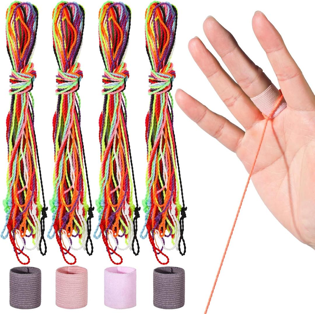 HNYYZL Yoyo String,30 Professional Polyester yo yo Strings Replacement,10 Color Rainbow Color,yoyo Strings for Responsive or unresponsive and 4 pcs Finger Brace