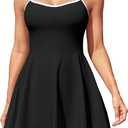ATTRACO Women's Tennis Dress with Shorts Golf Workout Exercise Activewear (Medium, Black)
