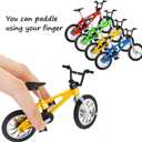Gejoy 12 Pieces Mini Finger Bikes Mini BMX Bikes Games End of the Year Student Gifts Bulk Miniature Bicycle Toys for Kids Adults Birthday Party Gifts(Vintage Color)