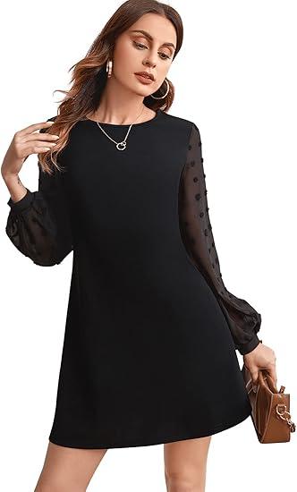 SweatyRocks Women's Elegant Mesh Contrast Long Sleeve A Line Mini Short Dress
M SweatyRocks Women's Elegant Mesh Contrast Long Sleeve A Line Mini Short Dress
M