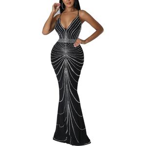 Nagfar Women Rhinestone and Sequin Birthday Party Sexy Club Night Out Holiday New Years Formal Dress, XXL