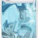 SCORPIFY for iPhone 17 Pro Case [Compatible with MagSafe] with Blue Celestial Ripples and Wave Texture, Cute Magnetic Phone Cover Bumper for Women Girls, Glitter Sparkle Pattern with Gold Accents