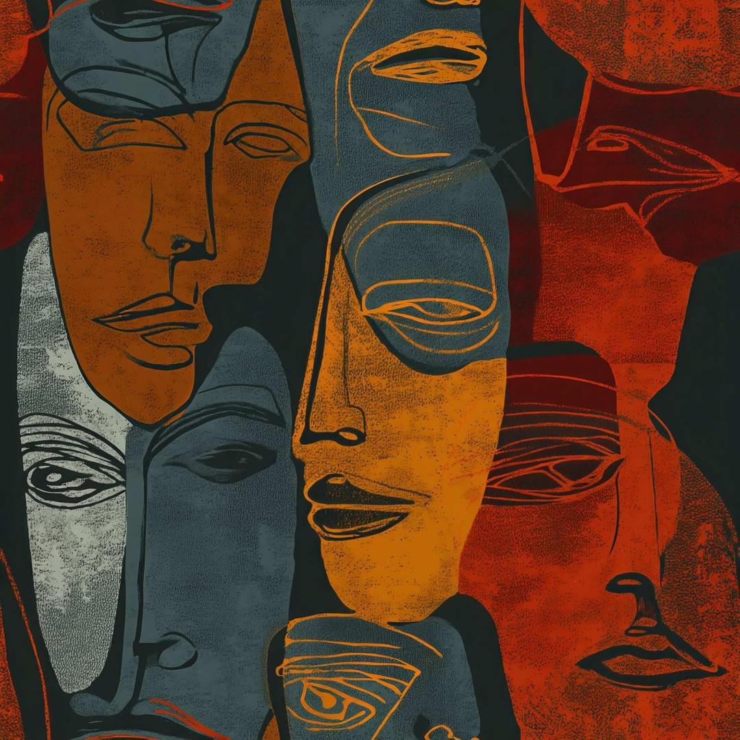 Abstract Face Art Peel and Stick Wallpaper, Modern Bold Portrait Pattern Wallpaper for Home Decor Renter Friendly | 17.7" x 118", Self-Adhesive, Waterproof Vinyl