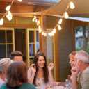 ST38 LED Solar Replacement Bulbs,1W Equal to 5W,DC 3V Plastic E12 Screw Base Shatterproof & Waterproof Globe Bulbs Light for Outdoor String Lights,Patio Cafe Bistro Decor, 2700K Warm White, 25 Pack