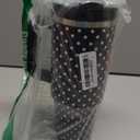 40 oz Tumbler Black Polka Dots with Handle and Straw Lid Vacuum Stainless Steel Insulated Water Bottle Travel Mug Car Cup Holder Friendly for Gym Travel Office