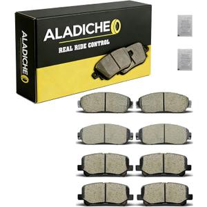 ALADICHE 8Pcs Front Rear Ceramic Disc Brake Pads Set Compatible with 2011,2012,2013,2014,2015,2016,2017 Honda Odyssey