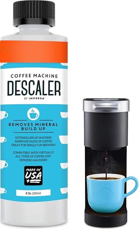 Descaler (1 Pack, 2 Uses Per Bottle) - Made in the USA - Universal Descaling Solution for Keurig, Nespresso, Delonghi and All Single Use Coffee and Espresso Machines (8 Fl Oz (Pack of 1))