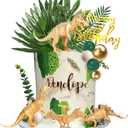 21 PCS Gold Dinosaur Cake Toppers Dinosaur Figures Green Ball Cake Decoration for Boy Girl Birthday Baby Shower Dinosaur Theme Party Supplies (Gold)