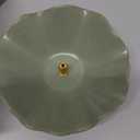 KOKUNKA Incense Holder with 3 Incense Sockets 6 Inch Incense Burner 4 in 1 Incense-Stick Holder Lotus-Shaped Bowl Incense Holder for Sticks Modern Incense Cone Burner for Yoga, Green