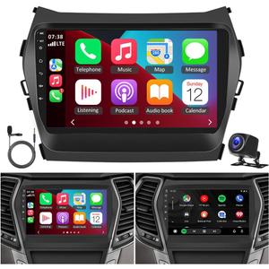 Android 13 Car Stereo for Hyundai IX45 Santa FE 2013-2018, 9 Inch Touch Screen Radio with Wireless Carplay Android Auto, Mirror Link Car Radio Bluetooth GPS WiFi FM SWC Backup Camera MIC 2+32G