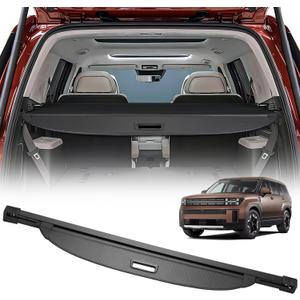 Fit for Hyundai Santa Fe 2024 2025 Cargo Cover, Retractable Rear Trunk Cover Luggage Privacy Security Anti-Peeping Shade Shield, 2024 2025 Hyundai Santa Fe Accessories (Black)