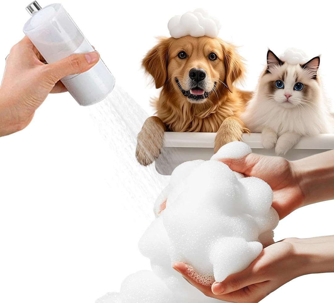 Upgraded Dog Cleaning Foam Machine, 2-in-1 Mode Dog Shampoo Sprayer, Mixed Soap Dispenser, for Pet Washing Irrigated Lawn Patio Car Cleaning (Supplies for Dog Cat Puppy Children)
