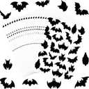 9 x Faccito 480 Pcs Bat Halloween Party Stickers for Kids Bulk Jack-o-Lantern Pumpkin Ghost Spider Black Bat Green Zombies Black Cat Candy Corn Witch Hat Assorted Sticker for Halloween Party Favor
