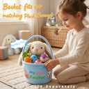 Bunny Basket Pretend Play Food for Toddlers 1 3 Soft Grocery Basket Toy Set Plush Vegetable Carrot Colorful Eggs Early Learning Educational Gift Kids Farm Animals Accessories Snuggle Cuddle