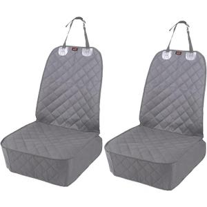 HONEST OUTFITTERS Dog Car Seat Cover 2 Pack, Waterproof Front Seat Car Cover for Cars, Trucks, and Suvs, Pet Front Cover for Cars, Nonslip Dog Seat Cover Grey