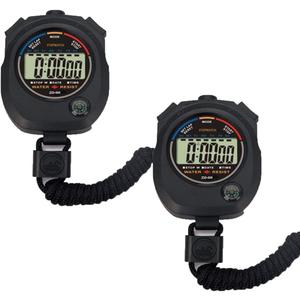 2 Pack Multi-Function Electronic Digital Sport Stopwatch Timer, Large Display with Date Time and Alarm Function,Suitable for Sports Coaches Fitness Coaches and Referees,Pgzsy