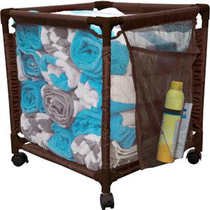 Rolling Pool Storage Small Organizer Bin, (18" W x 18" L x 20" H), Brown Style 417244