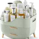 Makeup Organizer With Drawers,Skincare Organizer For Vanity, Storage Box With Handle, Large Cosmetic Display Case For Dresser, Bathroom Countertop (Sage Green)