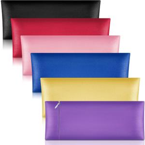 Tudomro 6 Pieces Satin Eye Pillow Case Washable Yoga Eye Pillow Cover Light Weight Removable Cover Yoga Massage Meditation Accessories, 9.8 x 4 Inches, Pillow Not Included