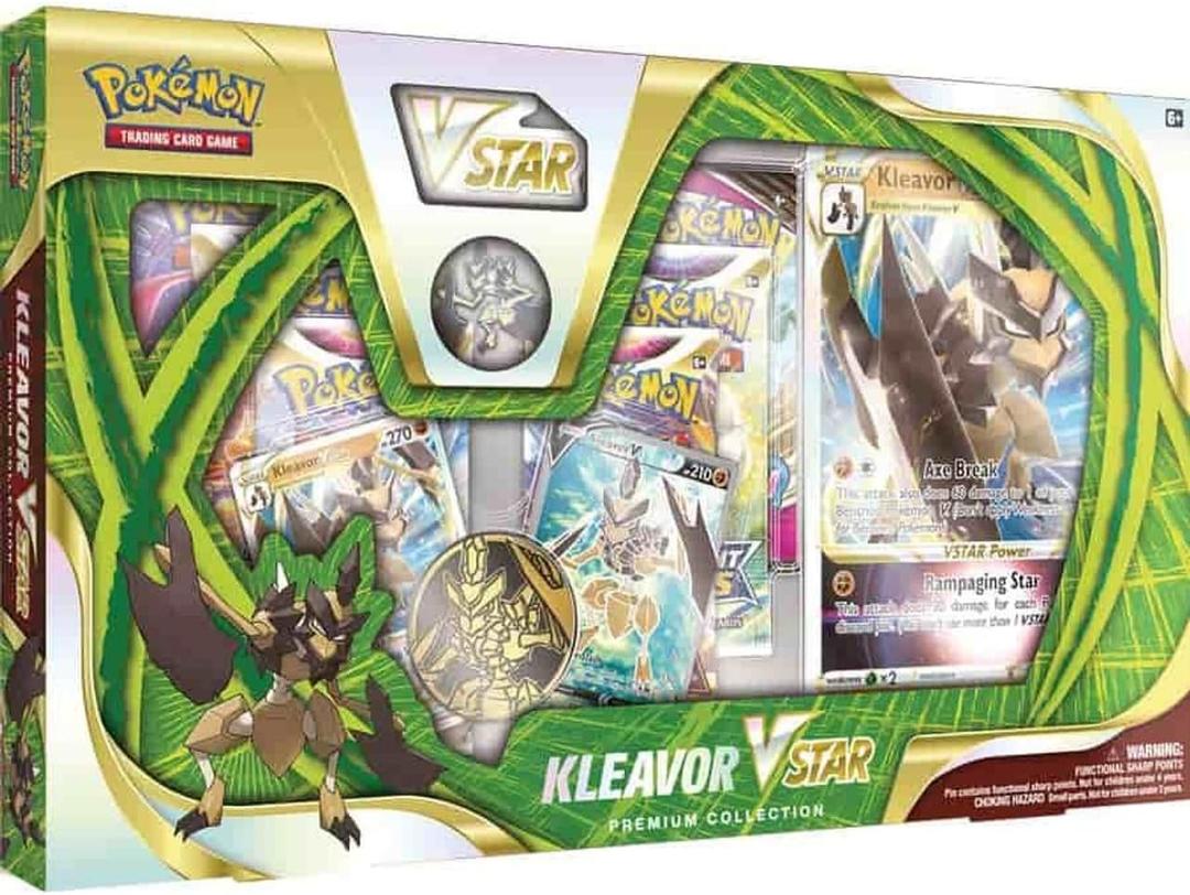 Pokémon TCG: Kleavor VSTAR Premium Collection (2 Etched Foil Promo Cards, 1 Foil Oversize Card & 5 Booster Packs)