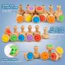 Alphabet Number Stamps for Kids, Wooden ABC Spelling Letter Stampers Set with Flashcard Mathematics Learning Number Stampers Arts & Crafts Supplies, Montessori Toy Gifts for 3 4 5 Year Old