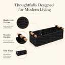 Black Toilet Tank Basket, Back of Toilet Bathroom Storage