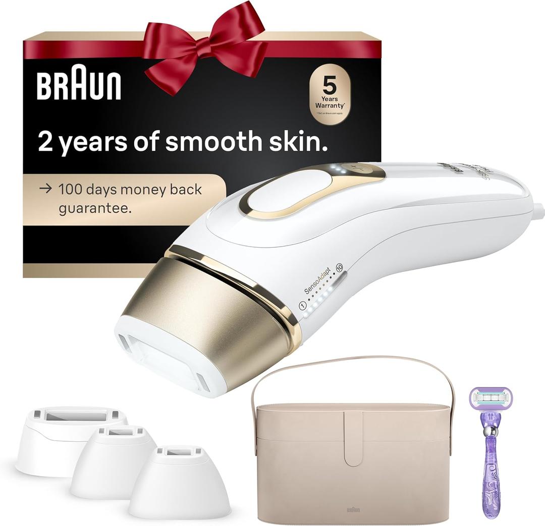 Braun IPL, SilkExpert Pro 5, IPL Hair Removal for Women and Men, Permanent Laser Hair Reduction At-Home, 4 Heads, IPL5347