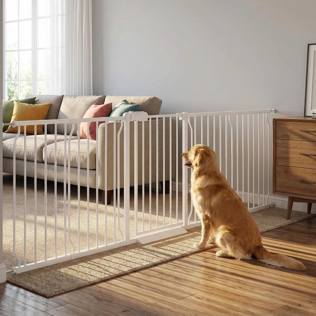 Extra Wide Baby Gate 85.8-105 Inch Pressure Mount Gate for Stairs &Doorways