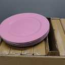 YMHPRIDE 60 Pack Pink Charger Plates, 13'' Round Beaded Plastic Plate, 60 PCS