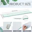 Tatuo 2 Pieces 23.6 Inch Bathroom Shelf Tempered Glass Shelf for Bathroom, 304 Stainless Steel Wall Mount Floating Glass Shelves