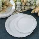 Upassion 100 Pieces White Plastic Plates - 7.5 inch White Dinner Disposable Plates - Premium Hard Disposable Dinner Plates - Party Supplies for Birthdays, Celebrations, Wedding and Events