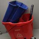 Carlisle FoodService Products Mop Bucket with Side-Press Wringer & Soiled Water Insert for Floor Cleaning, Restaurants, Office, And Janitorial Use, Polypropylene, 35 Quarts, Red