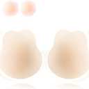 Lift Sticky Bra Push Up, Backless Bra Skin-Friendly Nipple Covers, Adhesive Strapless Bras for Women, Size: B
