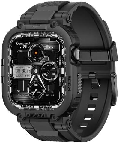 amBand M1 Sport Case Band for Apple Watch Ultra 3/2/1 & SE 3/2/1 & Series 11 10 9 8 7 6 5 4 3 49mm 46mm 45mm 44mm 42mm 41mm 40mm 38mm, Shockproof & Scratch Resistant Rugged Bumper for Men