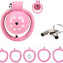 Pink Pot Lid Sports Cage, 5 Interchangeable Rings, Paired with Silver Material Tube, Professional Protection, Will Not Fall Off