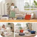 Floor Pillow Cushion for Adults, Meditation Cushion Pillow, Large Square Floor Sitting, for Tatami Living Room or Yoga, 22x22 Inch (4" Thick(Pack of 2), Beige)