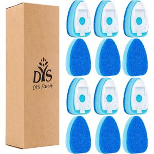 Dishwand Sponge Refills (12-Pack)  Heavy Duty Non-Scratch Replacement Heads for Dishwand Handle | Soap Dispensing Scrubber Pads | Kitchen Cleaning Supplies (Blue)